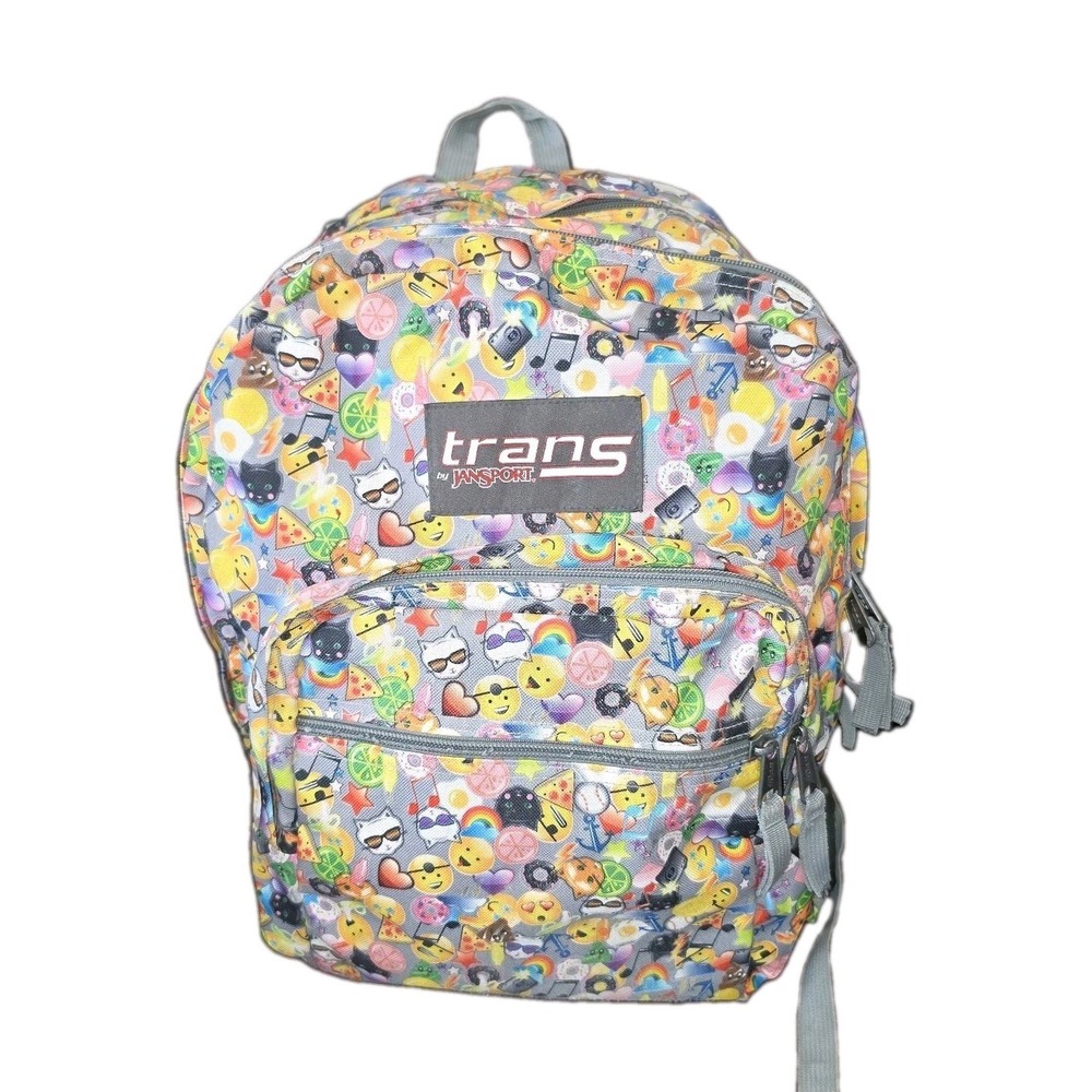 Trans by JanSport JS00TM60 20L Emoji Print Backpack Fits 15" Laptop Gray